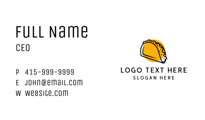 Mexican Taco Restaurant Business Card Image Preview