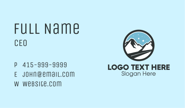 Outdoor Mountain Peak  Business Card Design Image Preview