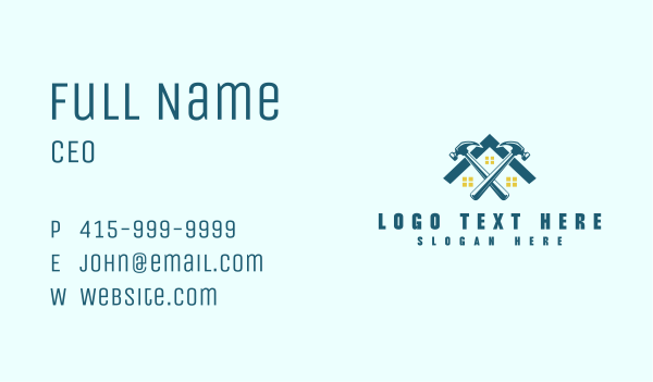 Hammer Roof Contractor Business Card Design Image Preview