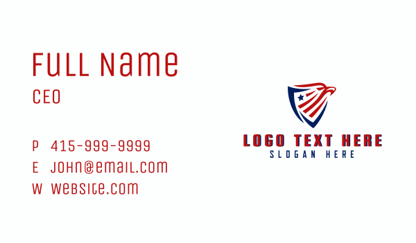 Eagle Patriotic Shield Business Card Design Image Preview