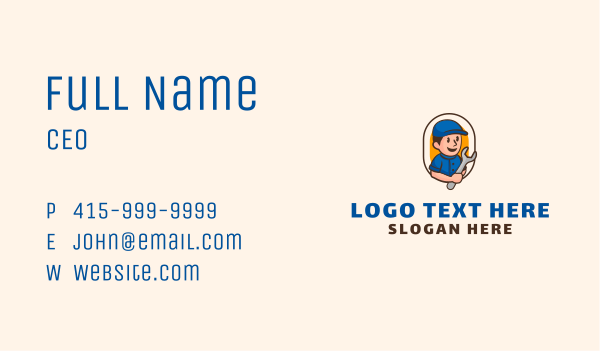 Mechanic Wrench Tool Business Card Design Image Preview