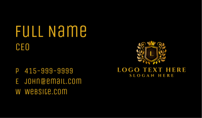 Crest Insignia Crown  Business Card Image Preview