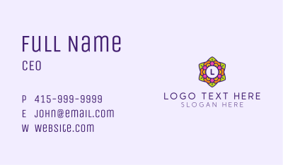 Ornamental Flower Letter Business Card Image Preview