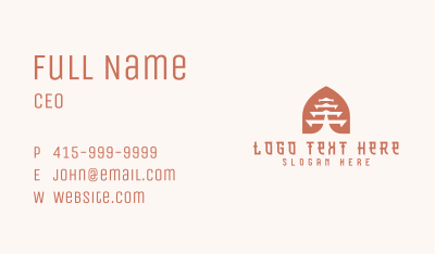 Asian Pagoda Temple Business Card Image Preview