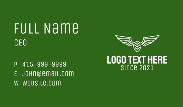 White Airforce Badge  Business Card Design Image Preview