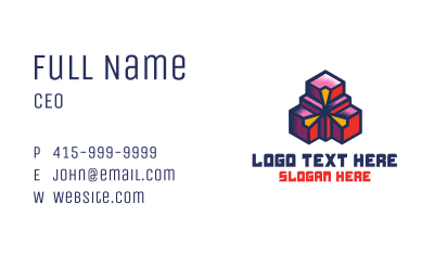 Digital Geometric Boxes Business Card Image Preview