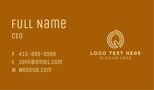 Oval Line Letter Q Business Card Design Image Preview
