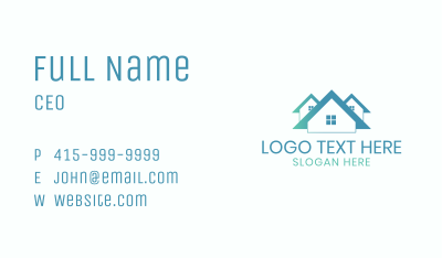 Gradient House Roof Business Card Image Preview