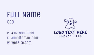 Halloween Ghost Creature Business Card Image Preview