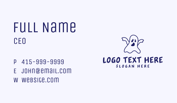 Halloween Ghost Creature Business Card Design Image Preview
