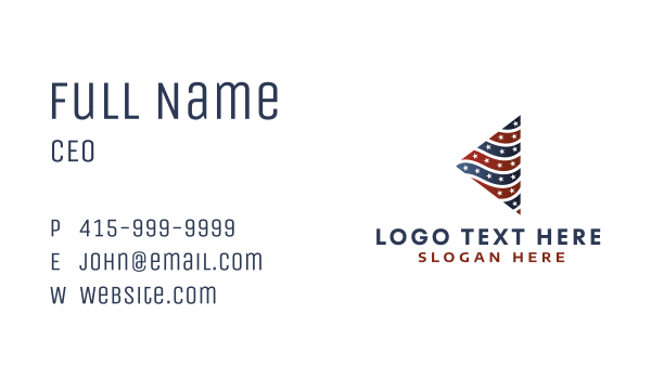 Stars & Stripes Triangle Business Card Design Image Preview