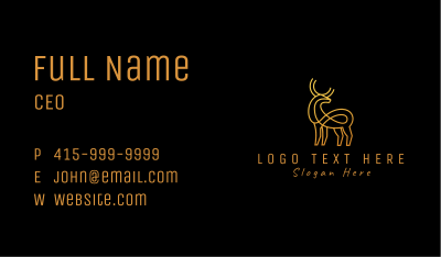 Gold Minimalist Deer Business Card Image Preview