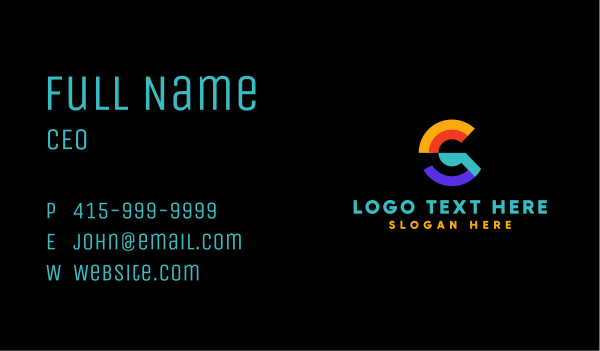 Colorful Letter C Business Card Design Image Preview