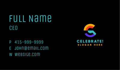 Colorful Letter C Business Card Image Preview