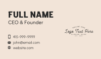 Hipster Script Wordmark Business Card Image Preview