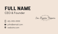 Hipster Script Wordmark Business Card Image Preview