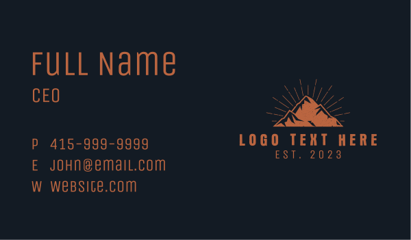 Hipster Mountain Peak Business Card Design Image Preview