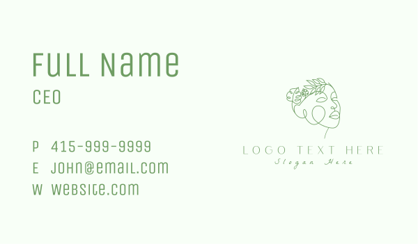 Woman Face Natural Aesthetic Business Card Design Image Preview