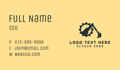 Excavator Cog Contractor Business Card Image Preview
