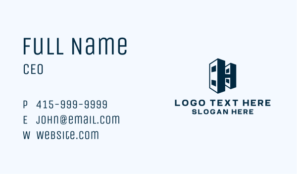 Geometric Startup Building Business Card Design Image Preview