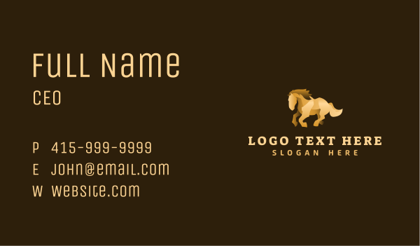 Luxury Horse Stallion  Business Card Design Image Preview