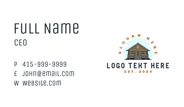 Wood Cabin Contractor Business Card Design Image Preview