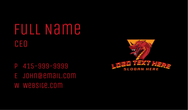Gaming Viper Snake  Business Card Design Image Preview