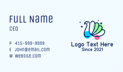 Minimalist Multicolor Peacock Business Card Image Preview