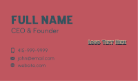 Classic Retro Type Wordmark Business Card Design