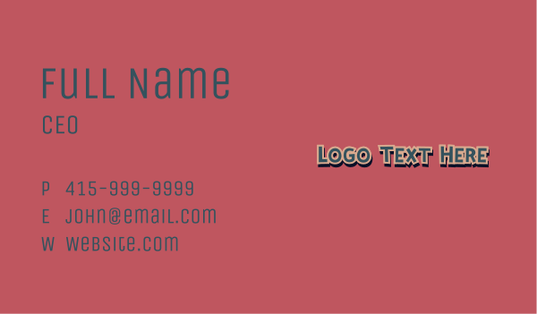 Classic Retro Type Wordmark Business Card Design Image Preview