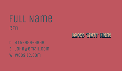 Classic Retro Type Wordmark Business Card Image Preview