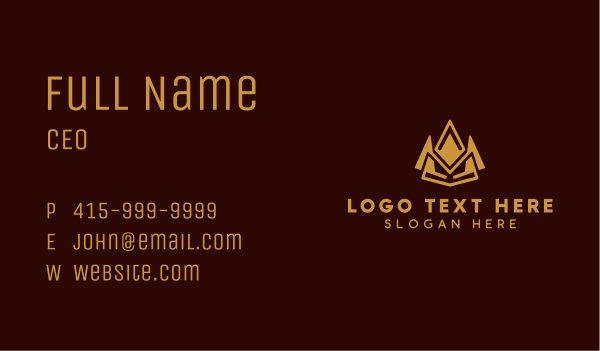 Geometric Crown Insurance Business Card Design Image Preview