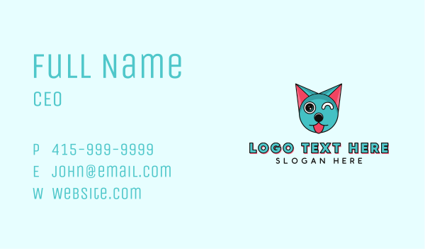 Modern Winking Cat Business Card Design Image Preview