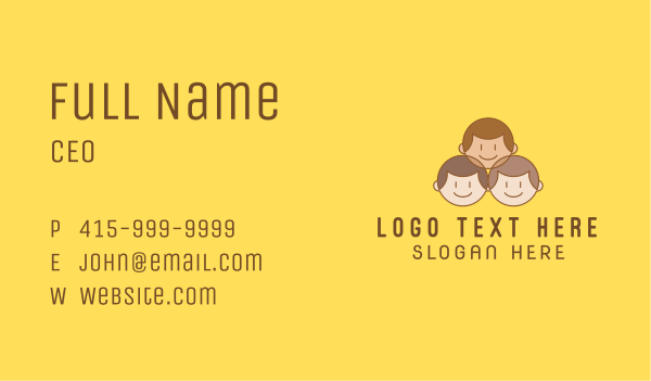 Smiling Children Group Business Card Design Image Preview