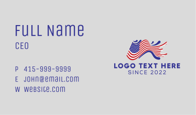 American Flag Surfing Business Card