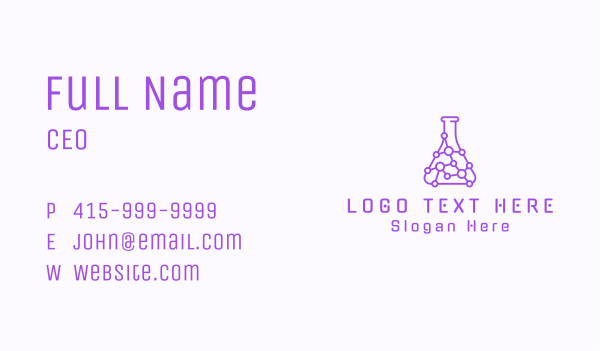 Molecule Chemistry Flask Business Card Design Image Preview