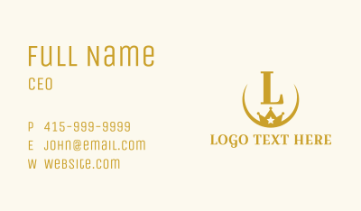 Star Jewelry Crown Letter Business Card