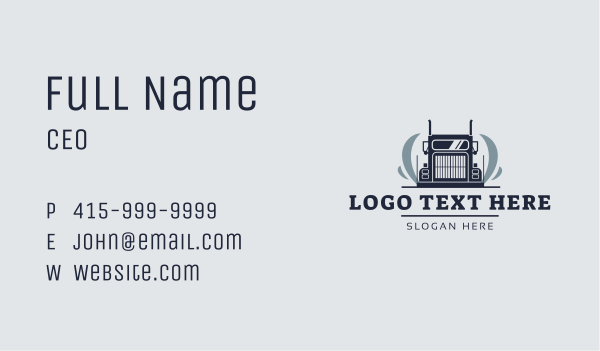 Cargo Shipping Truck  Business Card Design Image Preview