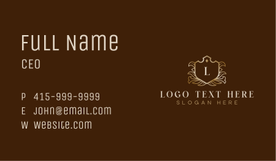 Elegant Floral Crest Business Card Image Preview