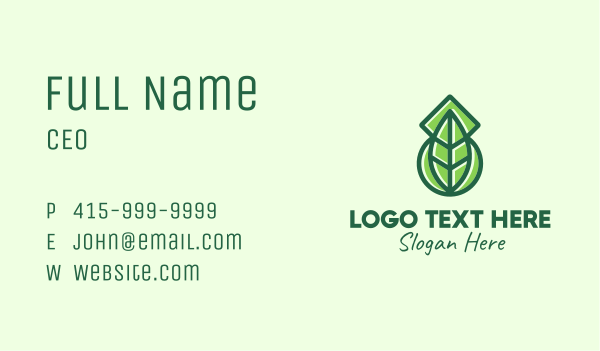 Modern Nature Leaf  Business Card Design Image Preview