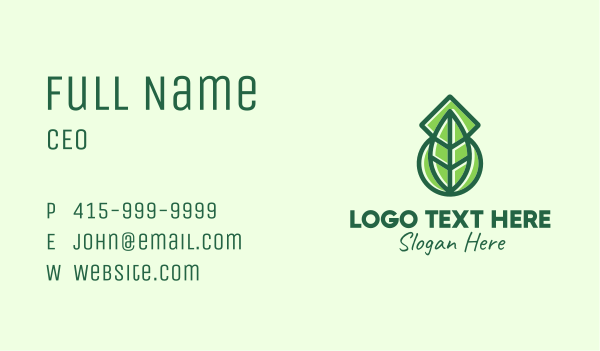 Modern Nature Leaf  Business Card Design