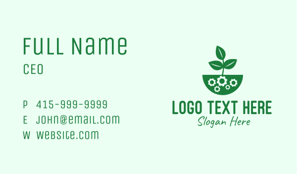 Organic Planting Gear Business Card Design Image Preview