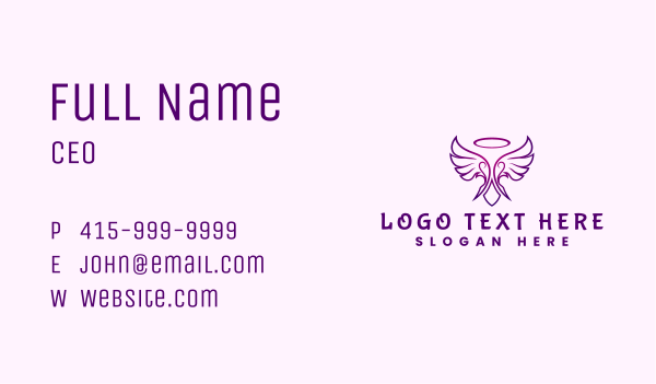 Halo Angel Wings Business Card Design Image Preview