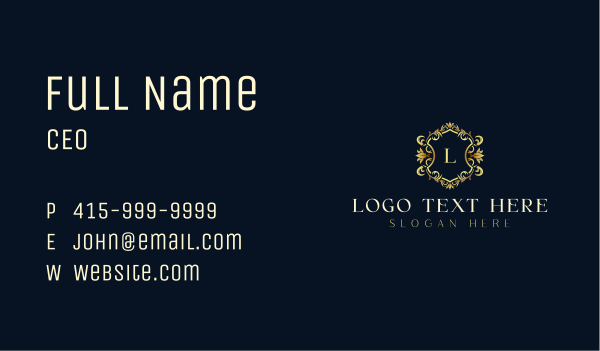 Luxury Wreath Decoration Business Card Design Image Preview