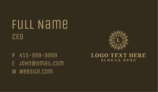 Ornamental Mandala Lettermark Business Card Design Image Preview