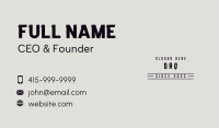 Black Classic Wordmark Business Card Image Preview