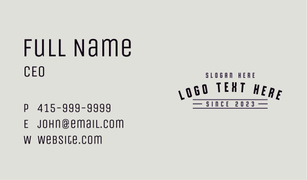 Black Classic Wordmark Business Card Design Image Preview