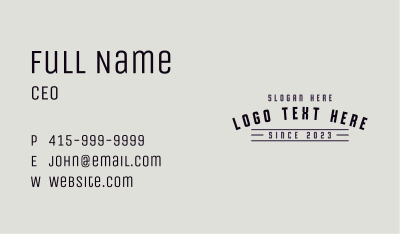 Black Classic Wordmark Business Card Image Preview