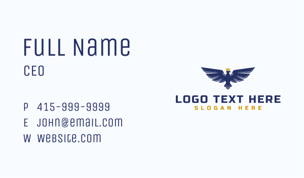 Eagle Wings Crown Business Card Design Image Preview