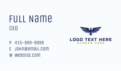 Eagle Wings Crown Business Card Image Preview